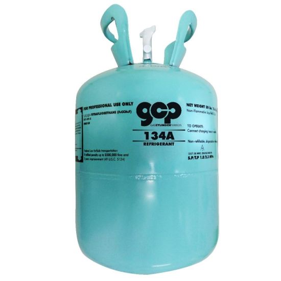 99.95% Pureza 13.6kg/30lbs Cilindro desechable Freón 134A Gas refrigerante R134A