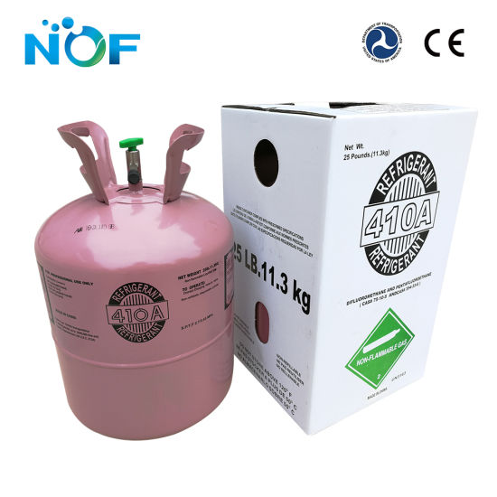 Gas refrigerante de freón mixto Hfc R410 en cilindro de 11,3 kg
