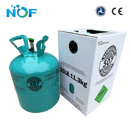 Gas refrigerante disponible del freón R507 del cilindro de la exportación 11.3kg de 15 años